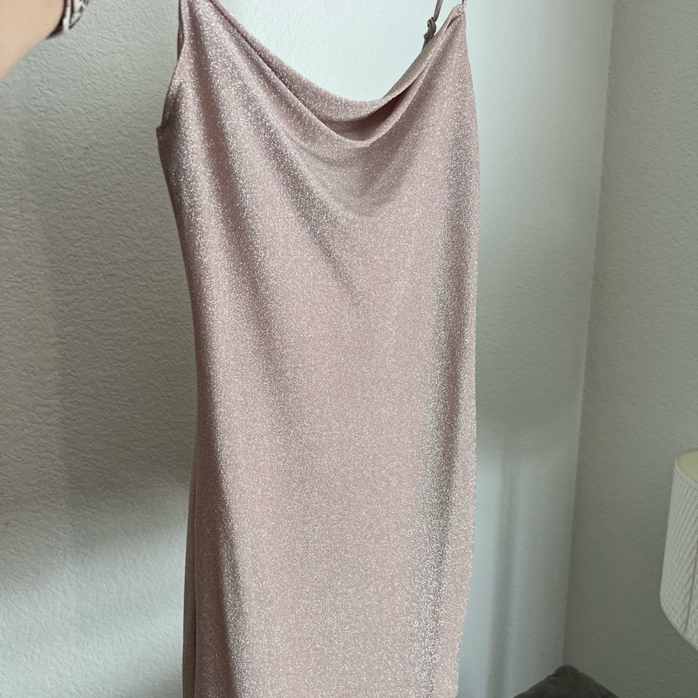 NWT Bebe pink cowl neck dress Small